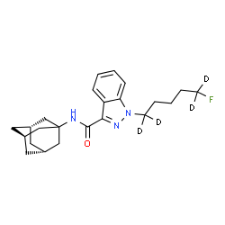 ChemSpider 2D Image | N-[(3s,5s,7s)-Adamantan-1-yl]-1-[5-fluoro(1,1,5,5-~2~H_4_)pentyl]-1H-indazole-3-carboxamide | C23H26D4FN3O