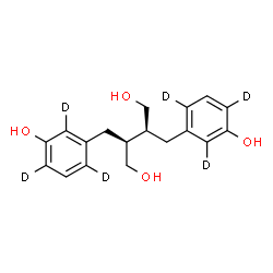 ChemSpider 2D Image | (2S,3S)-2,3-Bis{[3-hydroxy(2,4,6-~2~H_3_)phenyl]methyl}-1,4-butanediol | C18H16D6O4