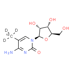 ChemSpider 2D Image | 5-(~13~C,~2~H_3_)Methylcytidine | C913CH12D3N3O5