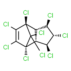 ChemSpider 2D Image | (1R,2R,3S,4R,5R,6S,7R)-1,3,4,5,7,8,9,10,10-Nonachlorotricyclo[5.2.1.0~2,6~]dec-8-ene | C10H5Cl9