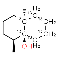 ChemSpider 2D Image | (4S,4aS,8aR)-4,8a-Dimethyl(4a,5,6,7,8,8a-~13~C_6_)octahydro-4a(2H)-naphthalenol | C613C6H22O