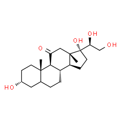 ChemSpider 2D Image | (3alpha,20S)-3,17,20,21-Tetrahydroxypregnan-11-one | C21H34O5