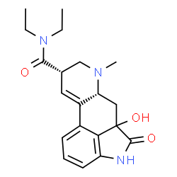 ChemSpider 2D Image | (8alpha)-N,N-Diethyl-3-hydroxy-6-methyl-2-oxo-9,10-didehydro-2,3-dihydroergoline-8-carboxamide | C20H25N3O3