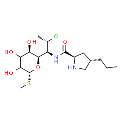 ChemSpider 2D Image | Methyl (5R)-5-[(1S,2S)-2-chloro-1-{[(4S)-4-propyl-D-prolyl]amino}propyl]-1-thio-beta-L-glycero-pentopyranoside | C17H31ClN2O5S