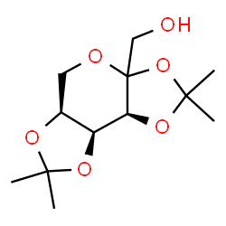 ChemSpider 2D Image | [(5aS,8aS,8bS)-2,2,7,7-Tetramethyltetrahydro-3aH-bis[1,3]dioxolo[4,5-b:4',5'-d]pyran-3a-yl]methanol (non-preferred name) | C12H20O6