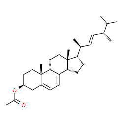 ChemSpider 2D Image | (3beta,9beta,14beta,17alpha,20S,22E,24S)-Ergosta-5,7,22-trien-3-yl acetate | C30H46O2