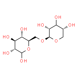 ChemSpider 2D Image | 6-O-[(3xi)-beta-D-erythro-Pentopyranosyl]-D-glucopyranose | C11H20O10