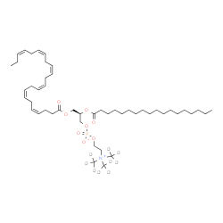 ChemSpider 2D Image | (2R)-3-[(4Z,7Z,10Z,13Z,16Z,19Z)-4,7,10,13,16,19-Docosahexaenoyloxy]-2-(stearoyloxy)propyl 2-{tris[(~2~H_3_)methyl]ammonio}ethyl phosphate | C48H75D9NO8P