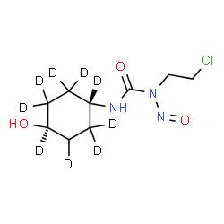 ChemSpider 2D Image | 1-(2-Chloroethyl)-3-[(1R,4R)-4-hydroxy(1,2,2,3,3,4,5,6,6-~2~H_9_)cyclohexyl]-1-nitrosourea | C9H7D9ClN3O3