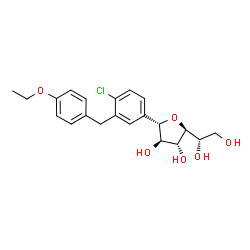 ChemSpider 2D Image | (1S)-1,4-Anhydro-1-[4-chloro-3-(4-ethoxybenzyl)phenyl]-L-altritol | C21H25ClO6