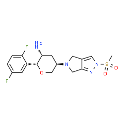 ChemSpider 2D Image | (2R,3R,5R)-2-(2,5-Difluorophenyl)-5-[2-(methylsulfonyl)-2,6-dihydropyrrolo[3,4-c]pyrazol-5(4H)-yl]tetrahydro-2H-pyran-3-amine | C17H20F2N4O3S