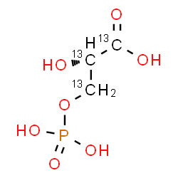 ChemSpider 2D Image | (2S)-2-Hydroxy-3-(phosphonooxy)(~13~C_3_)propanoic acid | 13C3H7O7P