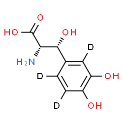 ChemSpider 2D Image | (betaR)-beta,3-Dihydroxy-L-(2,5,6-~2~H_3_)tyrosine | C9H8D3NO5