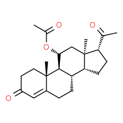 ChemSpider 2D Image | (11alpha,13alpha,14beta,17alpha)-3,20-Dioxopregn-4-en-11-yl acetate | C23H32O4