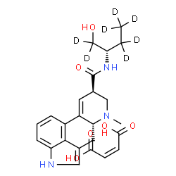 ChemSpider 2D Image | (8beta)-N-[(2S)-1-Hydroxy(1,1,3,3,4,4,4-~2~H_7_)-2-butanyl]-6-methyl-9,10-didehydroergoline-8-carboxamide (2Z)-2-butenedioate (1:1) | C24H22D7N3O6