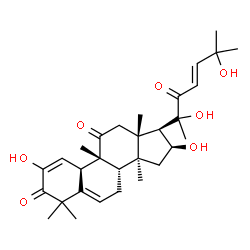 ChemSpider 2D Image | (4R,9beta,16beta,20xi,23E)-2,16,20,25-Tetrahydroxy-9,10,14-trimethyl-4,9-cyclo-9,10-secocholesta-2,5,23-triene-1,11,22-trione | C30H42O7