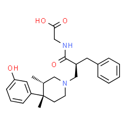 ChemSpider 2D Image | N-{(2S)-2-Benzyl-3-[(3S,4S)-4-(3-hydroxyphenyl)-3,4-dimethyl-1-piperidinyl]propanoyl}glycine | C25H32N2O4