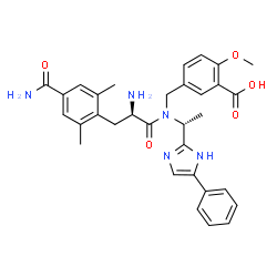 ChemSpider 2D Image | 5-({(4-Carbamoyl-2,6-dimethyl-D-phenylalanyl)[(1R)-1-(5-phenyl-1H-imidazol-2-yl)ethyl]amino}methyl)-2-methoxybenzoic acid | C32H35N5O5