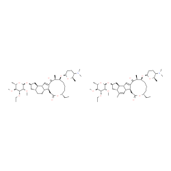 ChemSpider 2D Image | (2R,3aR,5aR,5bS,9S,13S,14S,16aS,16bR)-13-{[(2R,5S,6R)-5-(Dimethylamino)-6-methyltetrahydro-2H-pyran-2-yl]oxy}-9-ethyl-14-methyl-7,15-dioxo-2,3,3a,4,5,5a,5b,6,7,9,10,11,12,13,14,15,16a,16b-octadecahydr
o-1H-as-indaceno[3,2-d]oxacyclododecin-2-yl 6-deoxy-3-O-ethyl-2,4-di-O-methyl-alpha-L-mannopyranoside - (2S,3aR,5aS,5bS,9S,13S,14S,16aS,16bS)-13-{[(2R,5S,6R)-5-(dimethylamino)-6-methyltetrahydro-2H-py
ran-2-yl]oxy}-9-ethyl-4,14-dimethyl-7,15-dioxo-2,3,3a,5a,5b,6,7,9,10,11,12,13,14,15,16a,16b-hexadecahydro-1H-as-indaceno[3,2-d]oxacyclododecin-2-yl 6-deoxy-3-O-ethyl-2,4-di-O-methyl-alpha-L-mannopyran
oside (1:1) | C85H138N2O20