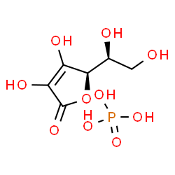 ChemSpider 2D Image | (5R)-5-[(1S)-1,2-Dihydroxyethyl]-3,4-dihydroxy-2(5H)-furanone - phosphoric acid (1:1) (non-preferred name) | C6H11O10P