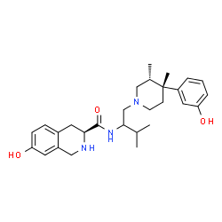 ChemSpider 2D Image | (3S)-7-Hydroxy-N-{1-[(3R,4R)-4-(3-hydroxyphenyl)-3,4-dimethyl-1-piperidinyl]-3-methyl-2-butanyl}-1,2,3,4-tetrahydro-3-isoquinolinecarboxamide | C28H39N3O3