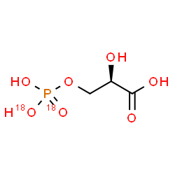 ChemSpider 2D Image | (2R)-2-Hydroxy-3-[(O,O''-~18~O_2_)phosphonooxy]propanoic acid | C3H7O518O2P