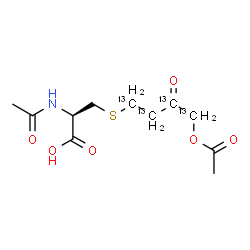 ChemSpider 2D Image | S-[4-Acetoxy-3-oxo(~13~C_4_)butyl]-N-acetyl-L-cysteine | C713C4H17NO6S