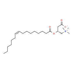 ChemSpider 2D Image | (3R)-3-[(9Z)-9-Hexadecenoyloxy]-4-(trimethylammonio)butanoate | C23H43NO4