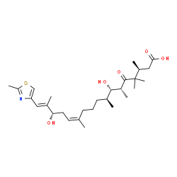 ChemSpider 2D Image | (3S,6R,7S,8S,12Z,15S,16E)-7,15-Dihydroxy-3,4,4,6,8,12,16-heptamethyl-17-(2-methyl-1,3-thiazol-4-yl)-5-oxo-12,16-heptadecadienoic acid | C28H45NO5S