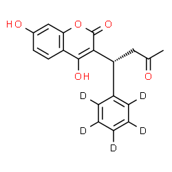 ChemSpider 2D Image | 4,7-Dihydroxy-3-[(1R)-3-oxo-1-(~2~H_5_)phenylbutyl]-2H-chromen-2-one | C19H11D5O5