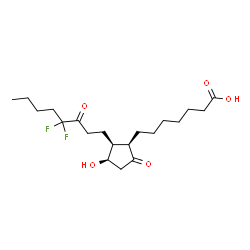 ChemSpider 2D Image | (11alpha,12alpha)-16,16-Difluoro-11-hydroxy-9,15-dioxoprostan-1-oic acid | C20H32F2O5