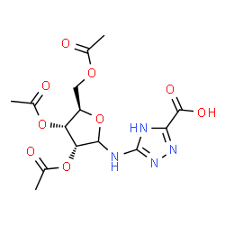 ChemSpider 2D Image | 2,3,5-Tri-O-acetyl-N-(5-carboxy-4H-1,2,4-triazol-3-yl)-D-ribofuranosylamine | C14H18N4O9