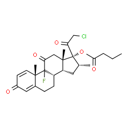 ChemSpider 2D Image | (9xi,14beta,16alpha)-21-Chloro-9-fluoro-16-methyl-3,11,20-trioxopregna-1,4-dien-17-yl butyrate | C26H32ClFO5
