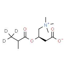 ChemSpider 2D Image | (3R)-3-{[2-Methyl(3,3,3-~2~H_3_)propanoyl]oxy}-4-(trimethylammonio)butanoate | C11H18D3NO4
