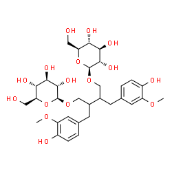 ChemSpider 2D Image | 4-(beta-L-Glucopyranosyloxy)-2,3-bis(4-hydroxy-3-methoxybenzyl)butyl beta-L-glucopyranoside | C32H46O16