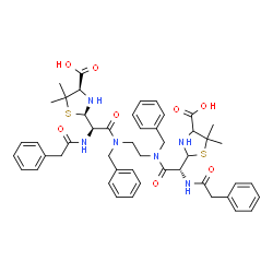 ChemSpider 2D Image | (2'R,4'R)-2,2'-[(4R,11R)-6,9-Dibenzyl-2,5,10,13-tetraoxo-1,14-diphenyl-3,6,9,12-tetraazatetradecane-4,11-diyl]bis(5,5-dimethyl-1,3-thiazolidine-4-carboxylic acid) | C48H56N6O8S2