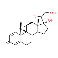 ChemSpider 2D Image | (8xi,9beta,11beta,14xi)-17,21-Dihydroxy-9,11-epoxypregna-1,4-diene-3,20-dione | C21H26O5
