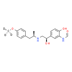 ChemSpider 2D Image | N-{2-Hydroxy-5-[(1R)-1-hydroxy-2-{[(2R)-1-{4-[(~13~C,~2~H_3_)methyloxy]phenyl}-2-propanyl]amino}ethyl]phenyl}formamide | C1813CH21D3N2O4
