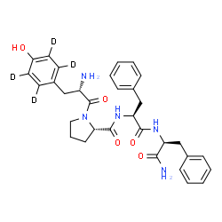 ChemSpider 2D Image | L-(2,3,5,6-~2~H_4_)Tyrosyl-L-prolyl-L-phenylalanyl-L-phenylalaninamide | C32H33D4N5O5