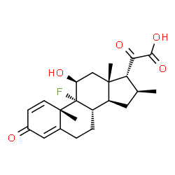 ChemSpider 2D Image | (11beta,16beta,17alpha)-9-Fluoro-11-hydroxy-16-methyl-3,20-dioxopregna-1,4-dien-21-oic acid | C22H27FO5