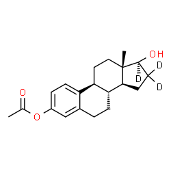 ChemSpider 2D Image | (17beta)-17-Hydroxy(16,16,17-~2~H_3_)estra-1(10),2,4-trien-3-yl acetate | C20H23D3O3