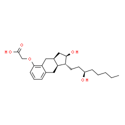 ChemSpider 2D Image | ({(1R,2R,3aS,9aS)-2-Hydroxy-1-[(3R)-3-hydroxyoctyl]-2,3,3a,4,9,9a-hexahydro-1H-cyclopenta[b]naphthalen-5-yl}oxy)acetic acid (non-preferred name) | C23H34O5