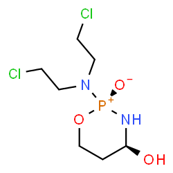 ChemSpider 2D Image | (2R,4S)-2-[Bis(2-chloroethyl)amino]-4-hydroxy-1,3,2-oxazaphosphinan-2-ium-2-olate | C7H15Cl2N2O3P