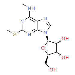 ChemSpider 2D Image | N-Methyl-2-(methylsulfanyl)adenosine | C12H17N5O4S