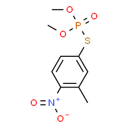 ChemSpider 2D Image | Dimethyl 4-nitro-m-tolyl phosphorothionate | C9H12NO5PS