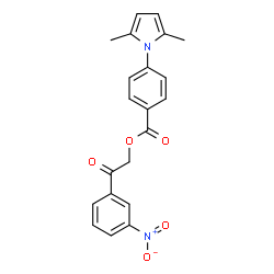 ChemSpider 2D Image | 2-(3-Nitrophenyl)-2-oxoethyl 4-(2,5-dimethyl-1H-pyrrol-1-yl)benzoate | C21H18N2O5