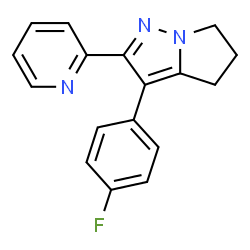ChemSpider 2D Image | 3-(4-Fluorophenyl)-2-(2-pyridinyl)-5,6-dihydro-4H-pyrrolo[1,2-b]pyrazole | C17H14FN3