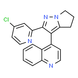 ChemSpider 2D Image | 4-[2-(4-Chloro-2-pyridinyl)-5,6-dihydro-4H-pyrrolo[1,2-b]pyrazol-3-yl]quinoline | C20H15ClN4