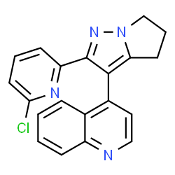 ChemSpider 2D Image | 4-[2-(6-Chloro-2-pyridinyl)-5,6-dihydro-4H-pyrrolo[1,2-b]pyrazol-3-yl]quinoline | C20H15ClN4
