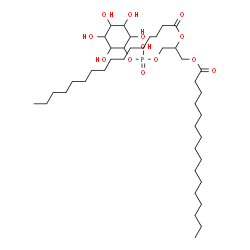 ChemSpider 2D Image | 3-({Hydroxy[(2,3,4,5,6-pentahydroxycyclohexyl)oxy]phosphoryl}oxy)-1,2-propanediyl dihexadecanoate | C41H79O13P
